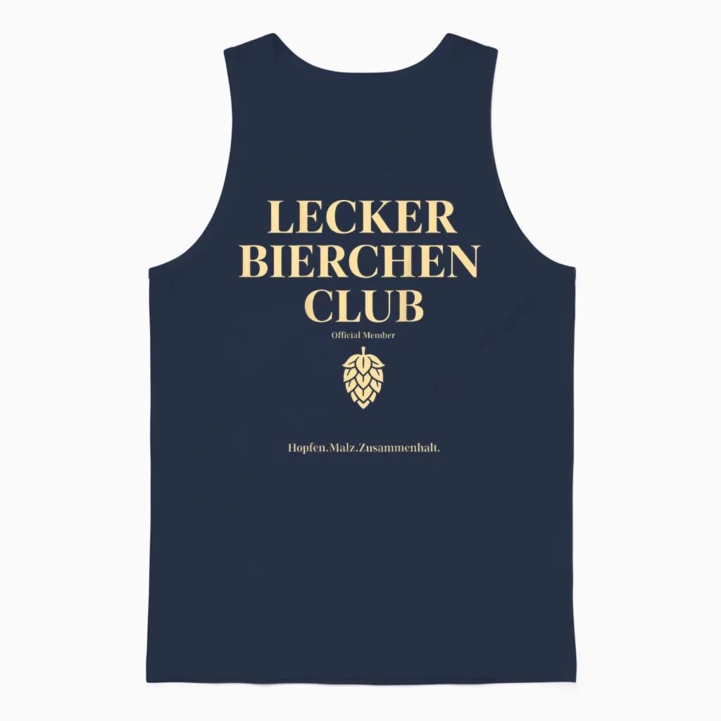 Lecker Bierchen Club Unisex Tank Top in Navy