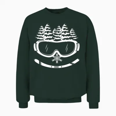 Ski Goggles Winter Sports Snowboarder Skier Piste Unisex Sweatshirt - Forest