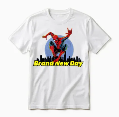 Marvel Studios Spider-Man: Brand New Day Moon & City Skyline Unisex T-Shirt - White