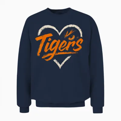 Retro Distressed Name Tigers Pride Gifts for Men Women Unisex Sweatshirt - Navy