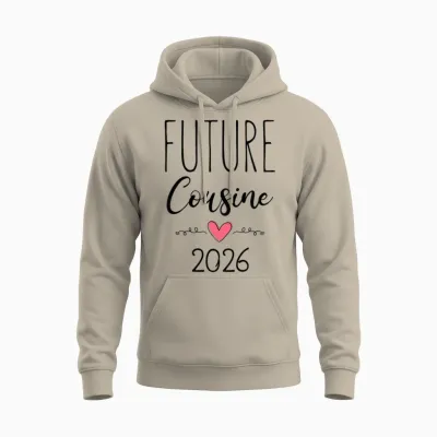 Enfant Je Serai Future Cousine En 2026 - Surprise Bébé Coming Unisex Hoodie - Sand