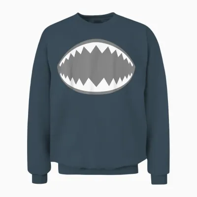 Shark Jaw Shirt Adult Kids Men Women Shark Mouth Costume Unisex Sweatshirt - Dark Heather