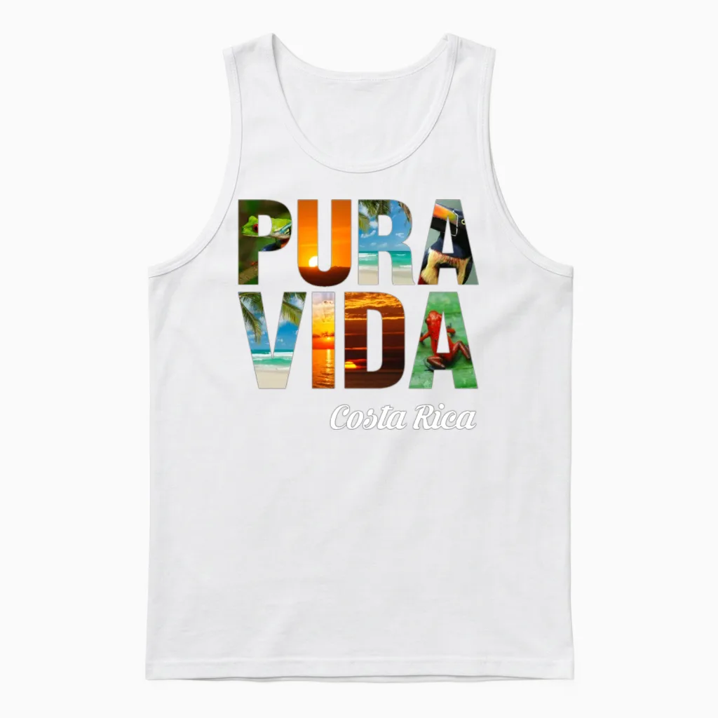 Pura Vida - Costa Rica Fun Gift Unisex Tank Top in White