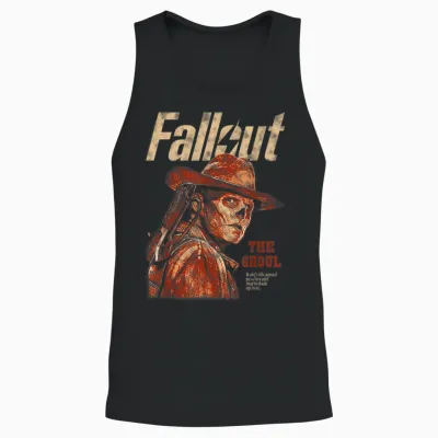 Fallout the Ghoul Silhouette Portrait Tv Show Unisex Tank Top - Black