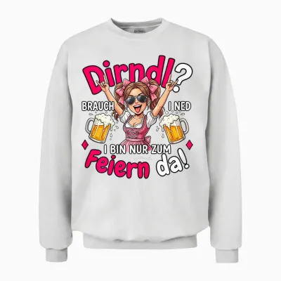 Passend Als Oktoberfest T-Shirt Damen Trachtenshirt Trachten Unisex Sweatshirt - White