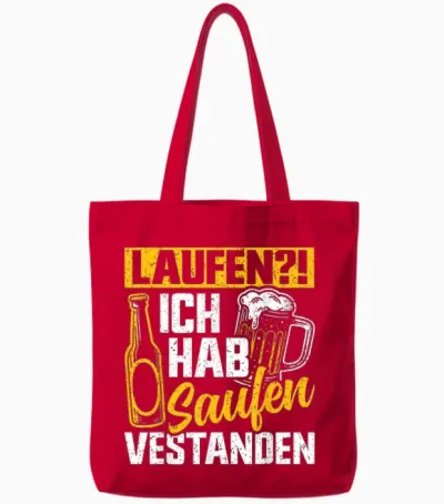 Laufen Ich Hab Saufen Verstanden Bierliebhaber Alkohol Tote Bags - Red