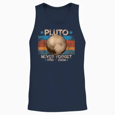 Vintage Never Forget Pluto Funny Retro Astronomy Space Unisex Tank Top - Navy