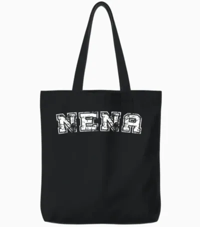 Classic Nena Varsity College Style Graphic Mother's Day Tote Bags - Black
