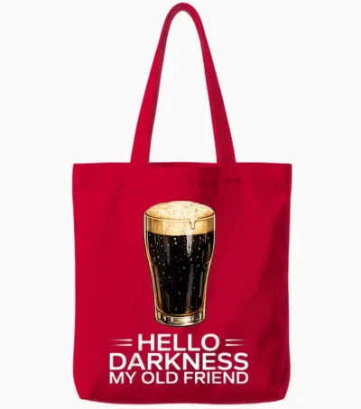 Hello Darkness My Old Friend Funny St. Patrick's Day Beer Tote Bags - Red