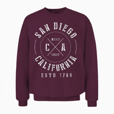 San Diego California Unisex Sweatshirt - Maroon