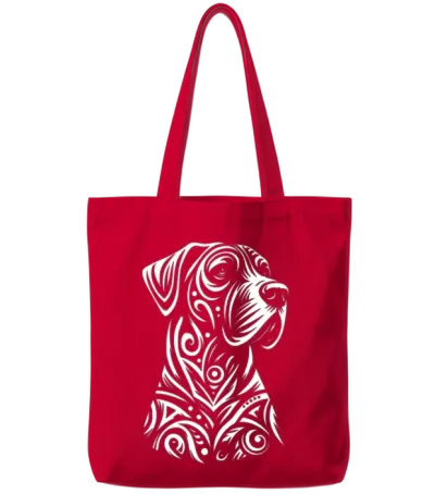 Tribal Great Dane Tote Bags - Red