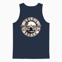 Official Guns N' Roses Vintage Ball Logo Rock Band Music Unisex Tank Top in Navy - 1