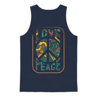 Love and Peace Freedom — Patriotic & 4th of July Unisex Tank Top - Navy – 1