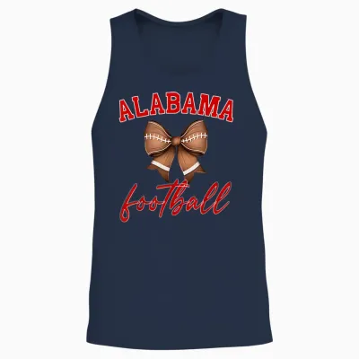 Alabama Football Pretty Coquette Style Bow Unisex Tank Top - Navy