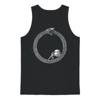 Sisyphus in an Ouroboros Snake Unisex Philosophy Unisex Tank Top - Black – 1