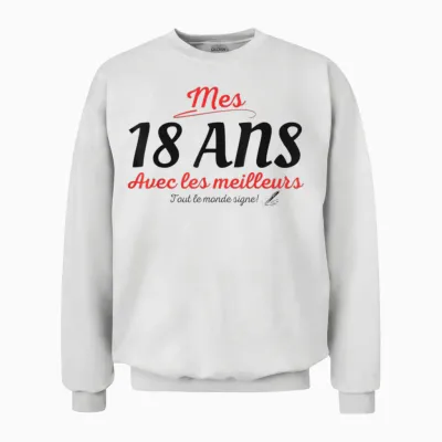 To Sign 18 Years Anniversary Gift Anniv 18 Years Signature T-Shirt, White Unisex Sweatshirt - White