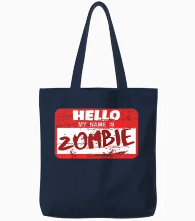 Zombie Funny Tote Bags - Navy