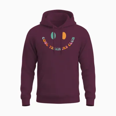 Groovy Cool Teachers Club Lehrer Vorne Und Hinten Unisex Hoodie - Maroon
