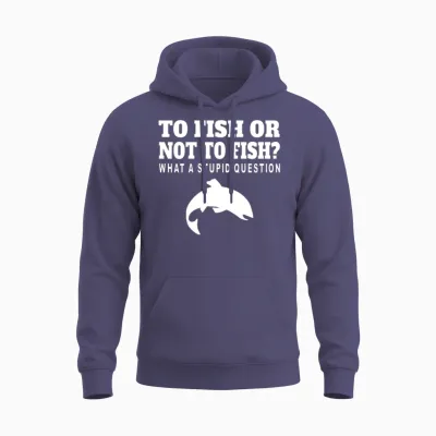 To Fish or Not to Fish Funny Fishing Unisex Hoodie - Heather Sport Dark Navy