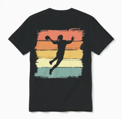 Handball Woman Retro Unisex T-Shirt - Black