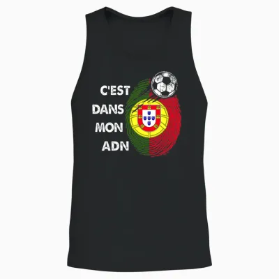 Drapeau Portugal Cadeau Foot Portugal C'est Dans Mon Adn T-Shirt Haut De Gamme Unisex Tank Top - Black