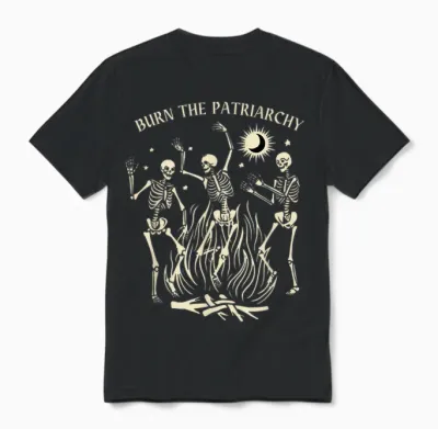 Burn the Patriarchate Funny Feminist Halloween Unisex T-Shirt - Black