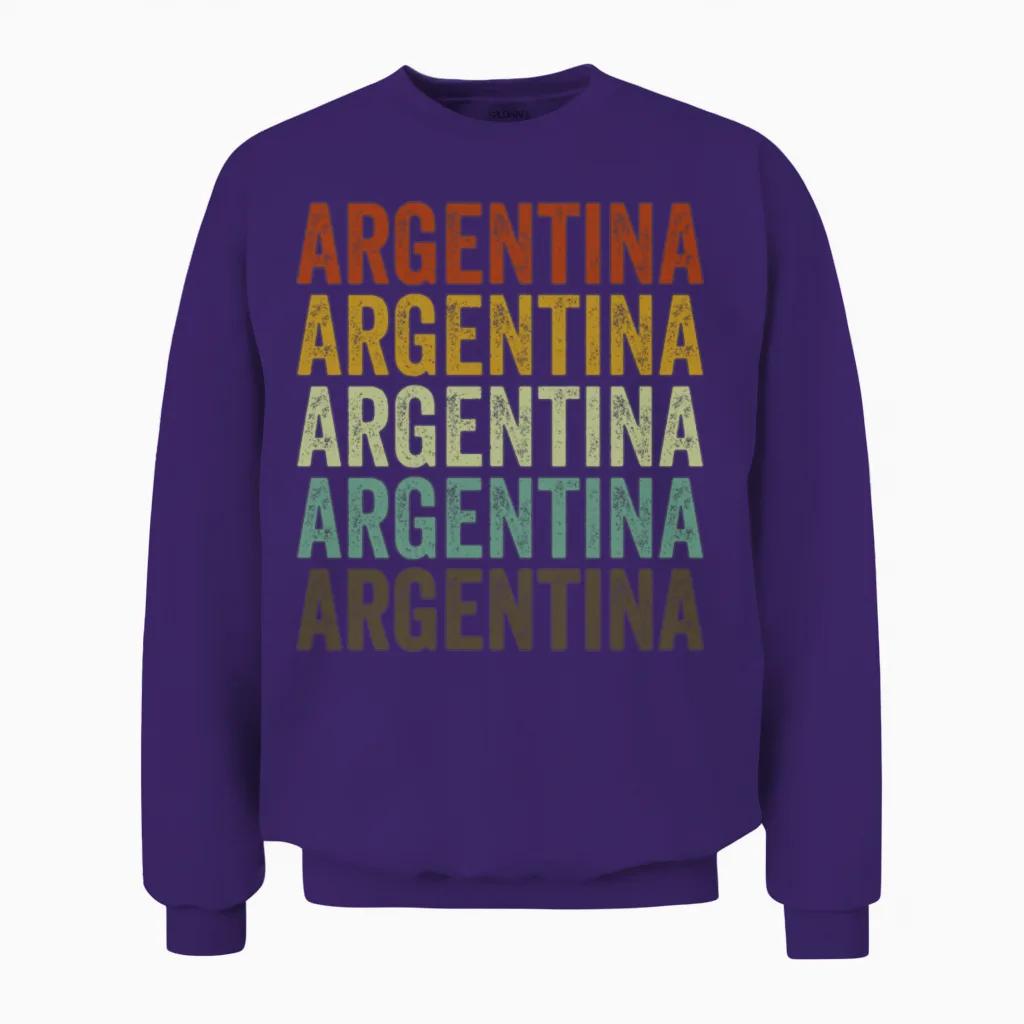 Argentina Retro Vintage Unisex Sweatshirt in Purple