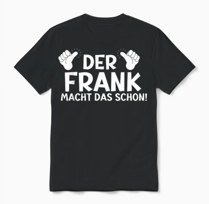 Lustiges Der Frank Macht Das Schon! Vorname Namensspruch Unisex T-Shirt in Black
