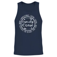 Family Crew Life Making Memories Happy Matching Unisex Tank Top - Navy – 2