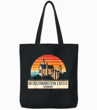 Neuschwanstein Castle Bavière Allemagne Souvenir Souvenir Tote Bags - Black