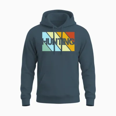 Hunting Retro Unisex Hoodie - Dark Heather