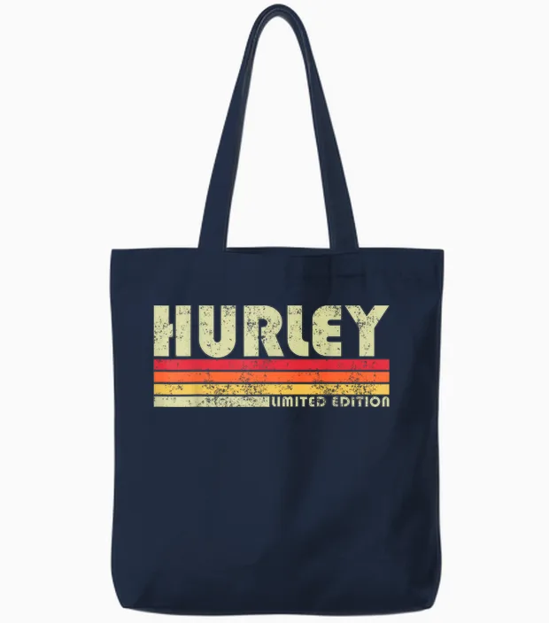 Retro Hurley Home State Cool 70s 80s Style Sunset Tote Bags in Navy