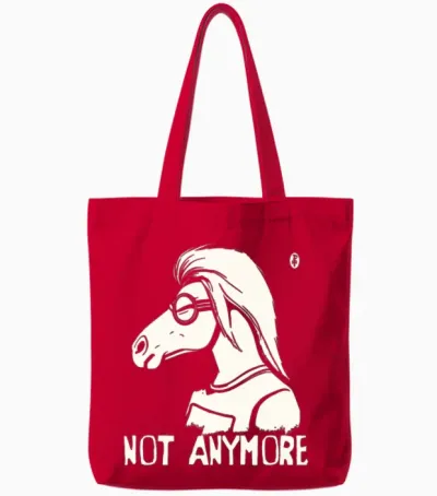 Not Anymore Horse Tote Bags - Red