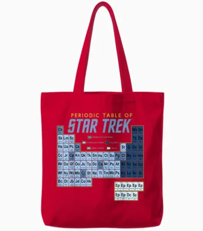 Star Trek Original Series Periodic Table Map Graphic Tote Bags - Red