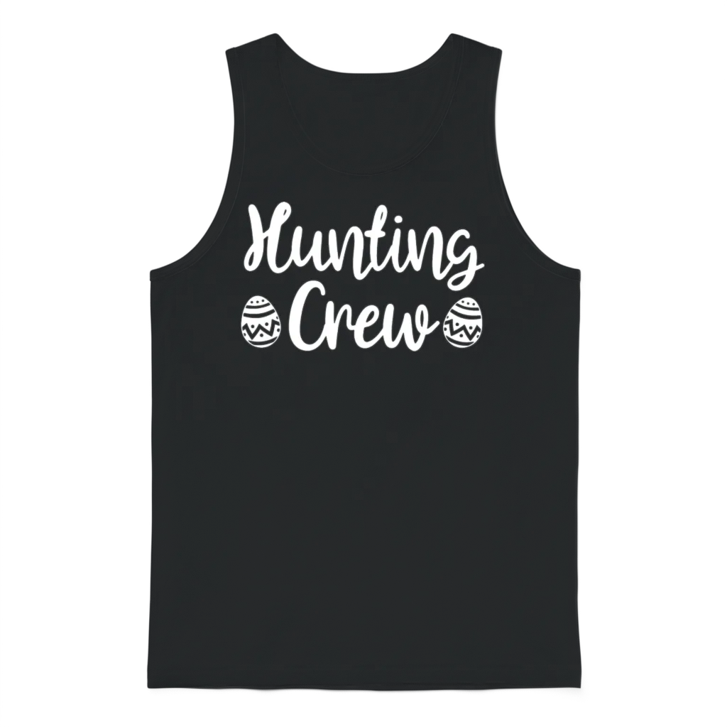 Hunting Crew Quotes Funny Easter Day Egg Hunter Unisex Tank Top - Black