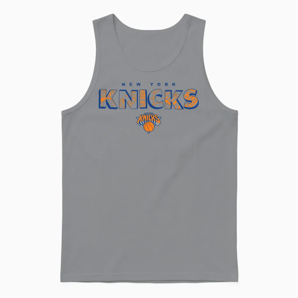 Nba - New York Knicks Logo Knockout Weiß Unisex Tank Top in Sport Grey