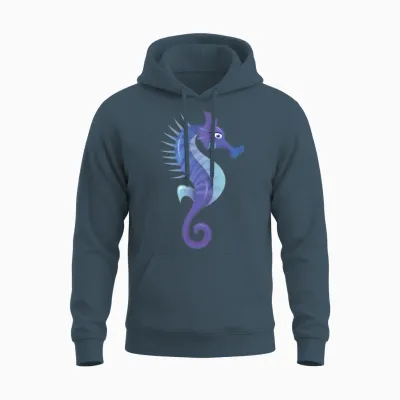 Seahorse Silhouette Ocean Water Cool Under Water Unisex Hoodie - Dark Heather