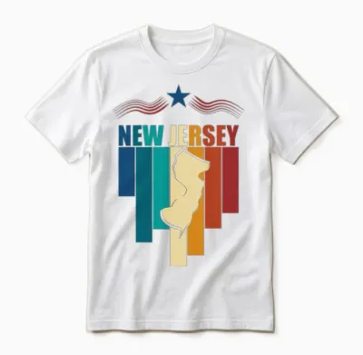 New Jersey Retro Unisex T-Shirt - White