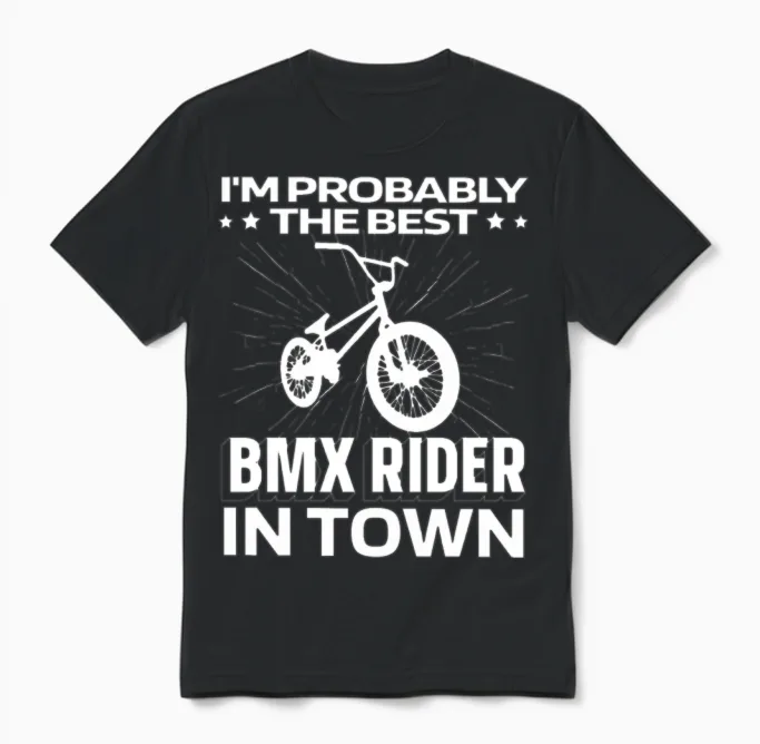 Bmx Funny Cycling Gift Unisex T-Shirt in Black