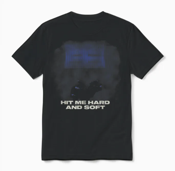 Official Billie Eilish Hit Me Hard and Soft Blue Photo Unisex T-Shirt in Black