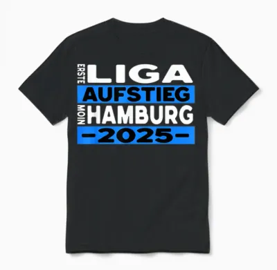 Hamburg Rise 2025 Fan Design Football Crazy T-Shirt, Black, S Unisex T-Shirt - Black