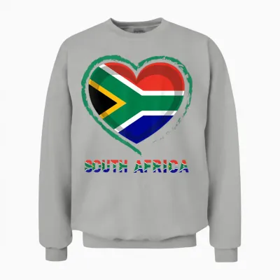Drapeau Afrique Du Sud Cœur Rustique Pride Art Graphic Unisex Sweatshirt - Ash