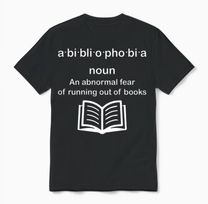 Bibliophobia Reading for Book Unisex T-Shirt in Black