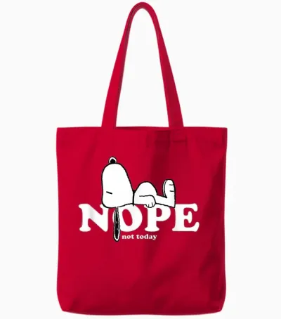 Snoopy Nope Tote Bags - Red