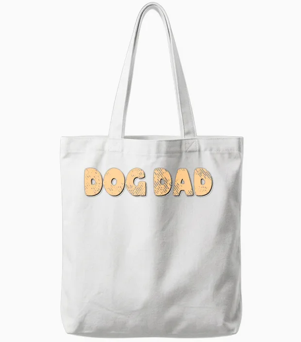 Dog Dad Tote Bags in White