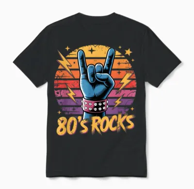 Vintage 80s Rock Bands 80s Party Retro Music Band Unisex T-Shirt - Black