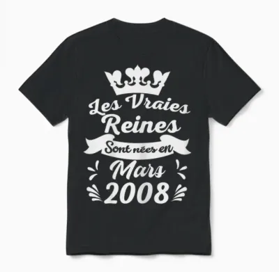 Les Vraies Reines Sont Nées En Février 2008 - Cadeau 18 Ans Unisex T-Shirt - Black