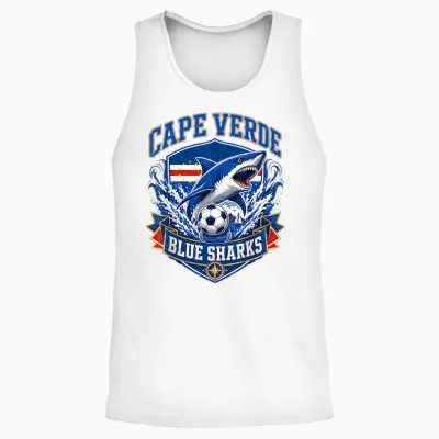 Cape Verde Flag Shark Cape Verdean Roots Cabo Verde Pride Unisex Tank Top - White