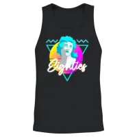 Retro Disco Nostalgia Neon Unisex Tank Top - Black – 2