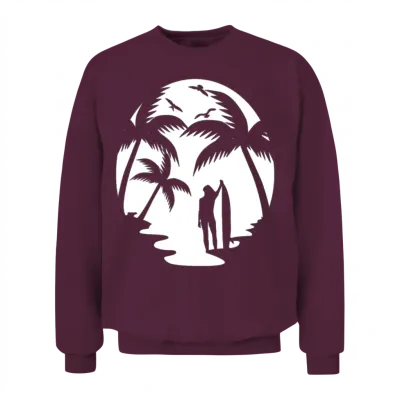 Surf Girl Pastel Cute Surfing Female Surfer Gift Unisex Sweatshirt - Maroon